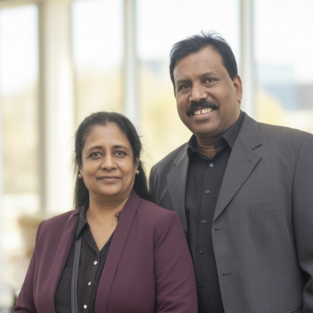 Vijayan Randolph Benjamin und Frau